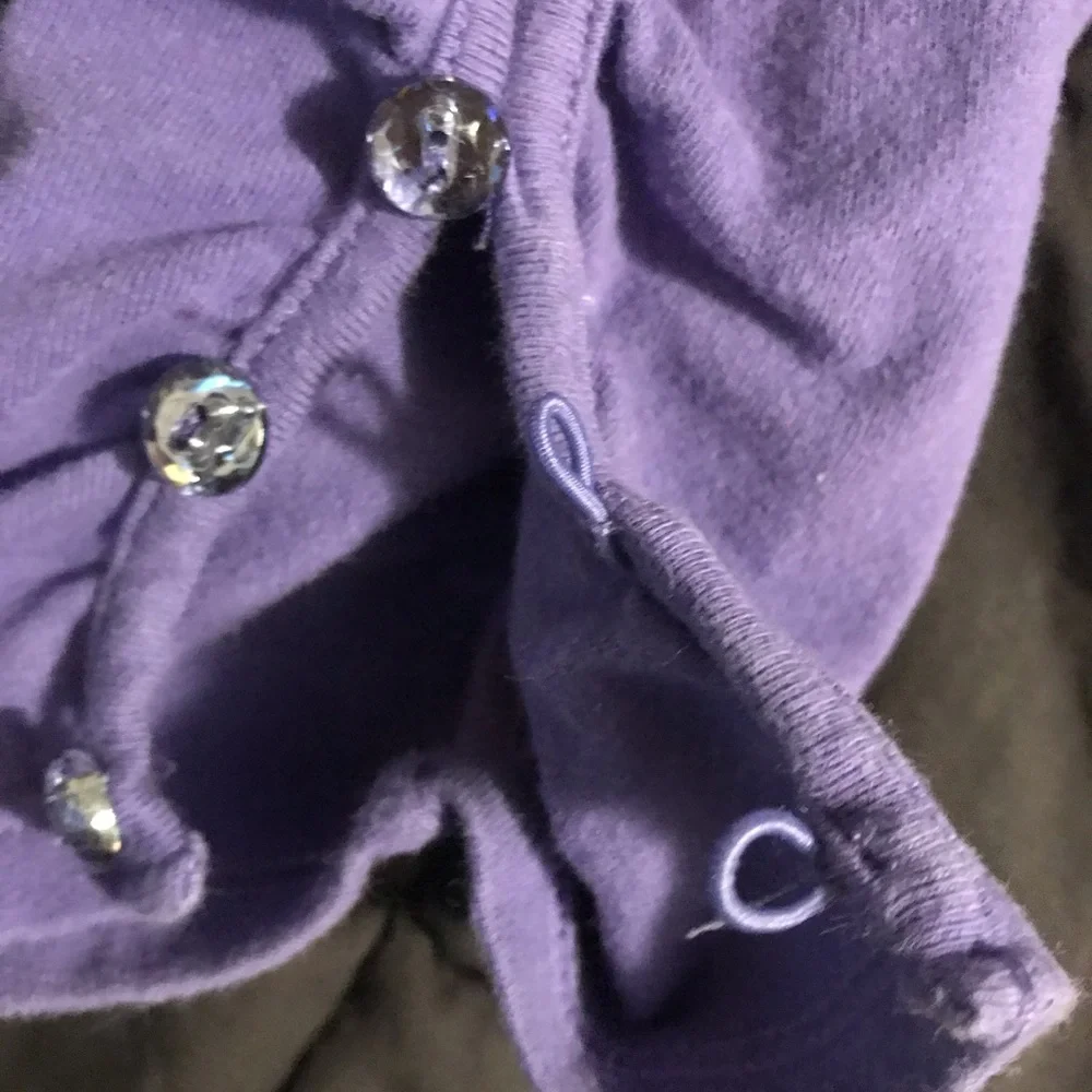 Girls Justice Purple Capri Pants Size 7 Button Calf Line